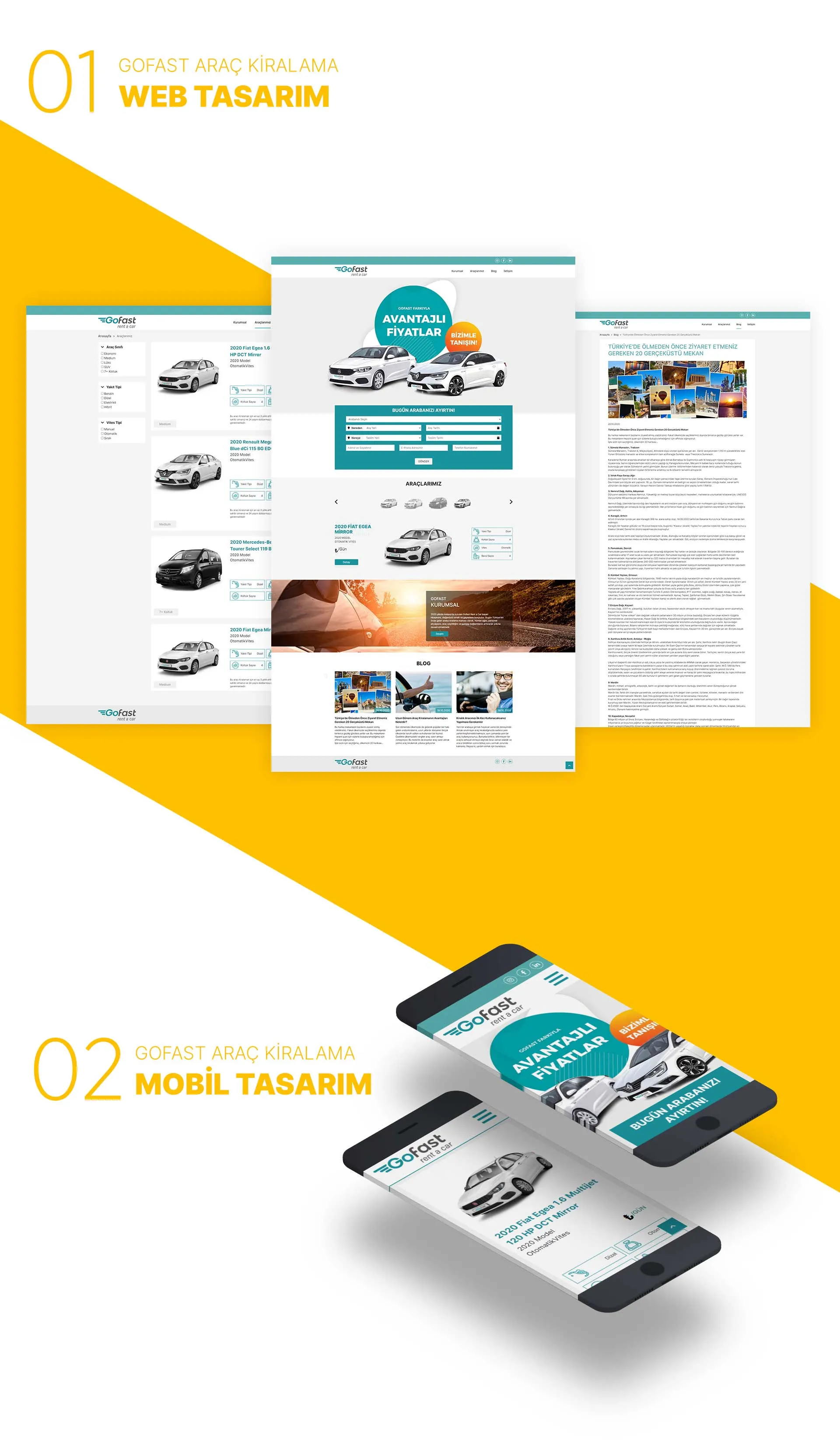GOFAST RENT A CAR proje görünümü